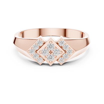 Geometric Lab Grown Diamond Signet Ring