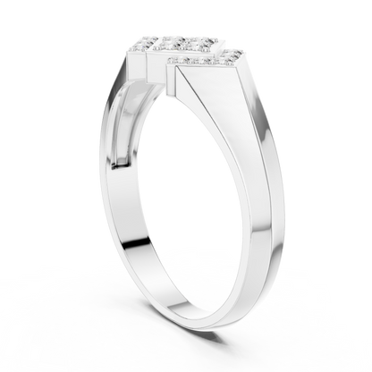 Geometric Lab Grown Diamond Signet Ring