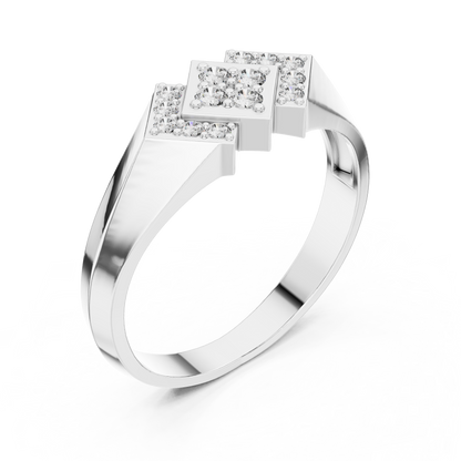 Geometric Lab Grown Diamond Signet Ring