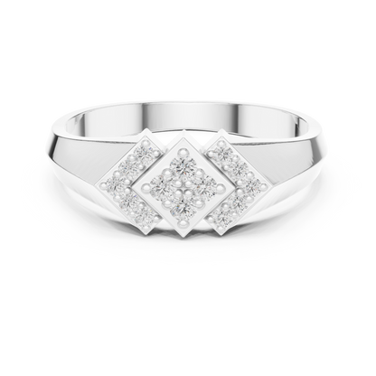 Geometric Lab Grown Diamond Signet Ring
