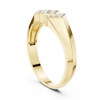 Geometric Lab Grown Diamond Signet Ring