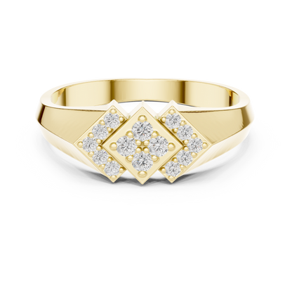 Geometric Lab Grown Diamond Signet Ring