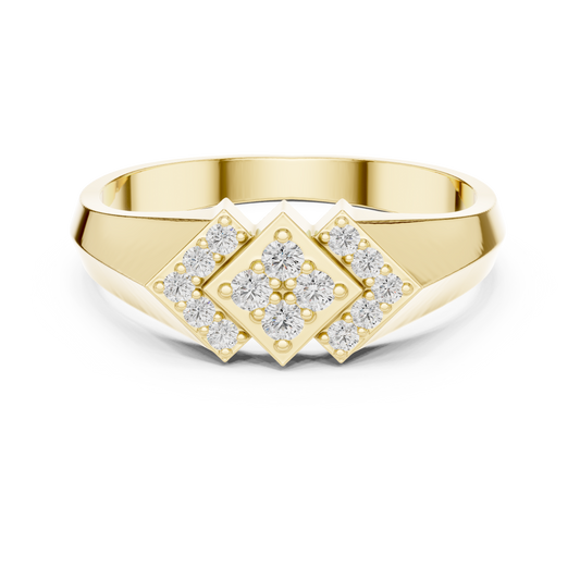 Geometric Lab Grown Diamond Signet Ring