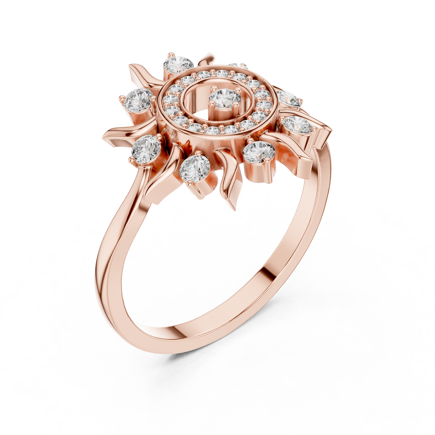 Celestial Lab Grown Diamond Sun Halo Ring