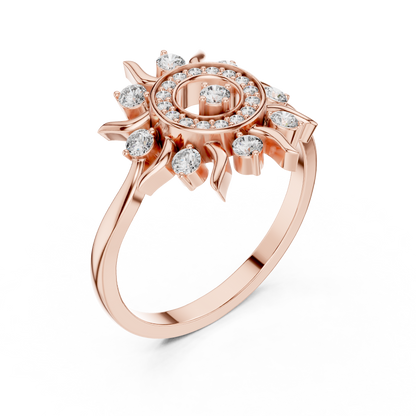 Celestial Lab Grown Diamond Sun Halo Ring