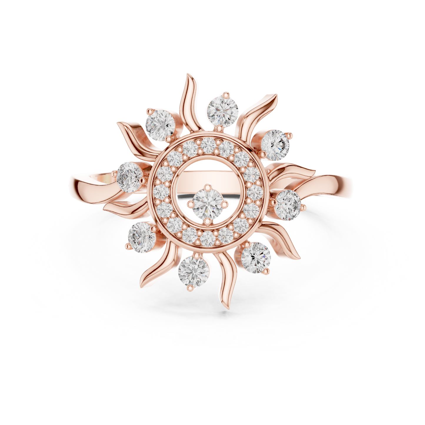 Celestial Lab Grown Diamond Sun Halo Ring