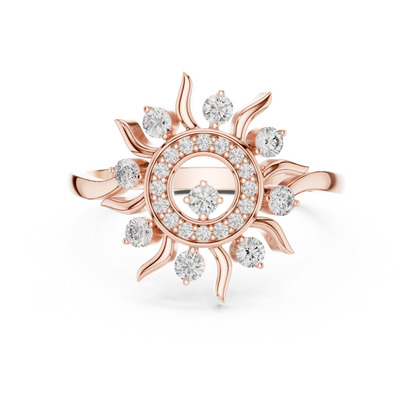 Celestial Lab Grown Diamond Sun Halo Ring