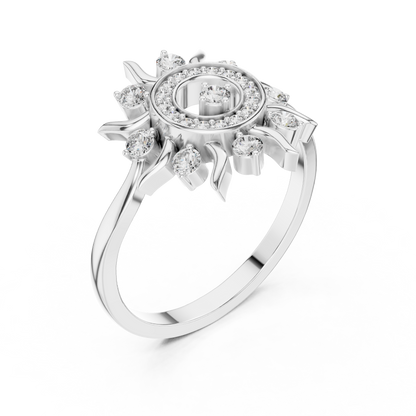 Celestial Lab Grown Diamond Sun Halo Ring