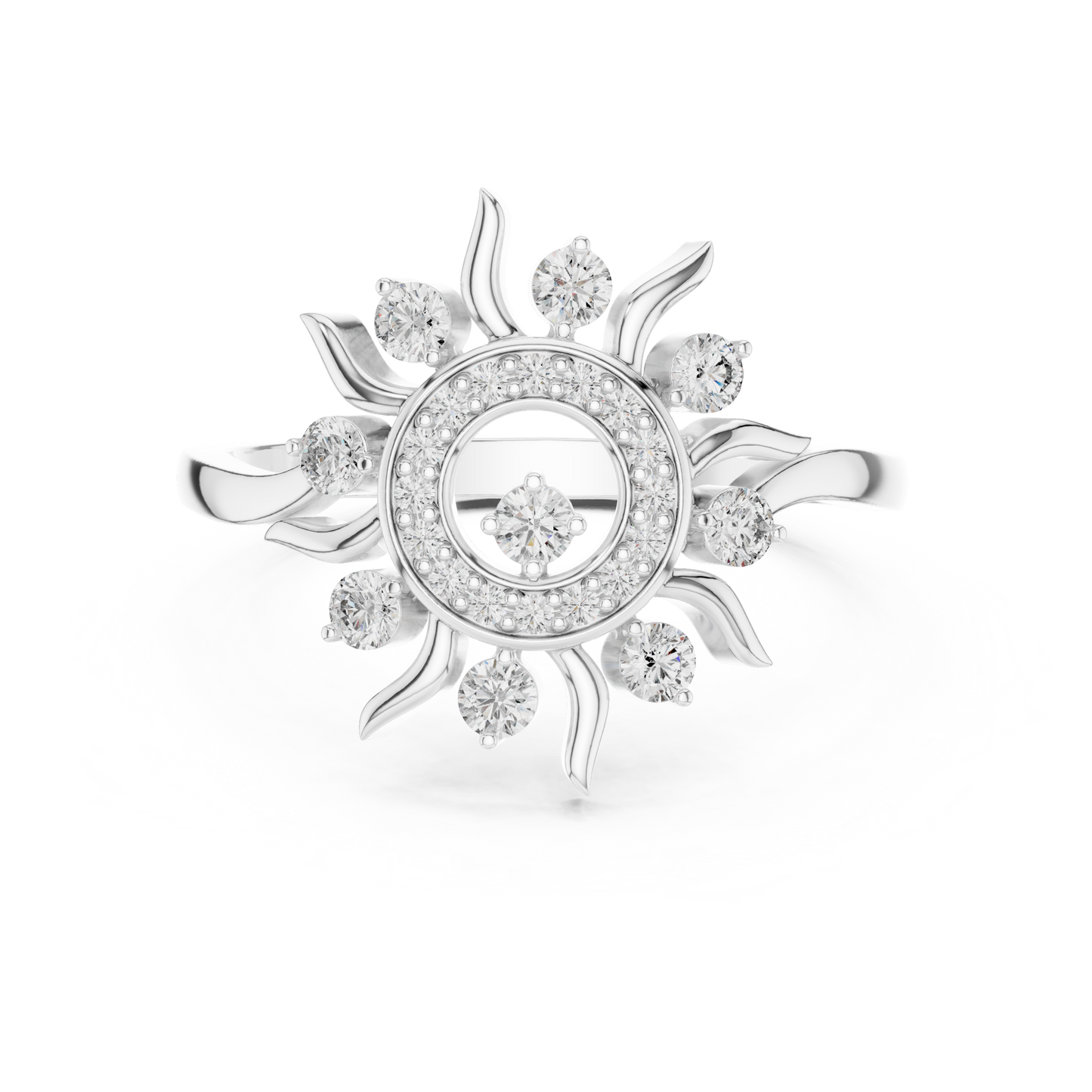 Celestial Lab Grown Diamond Sun Halo Ring
