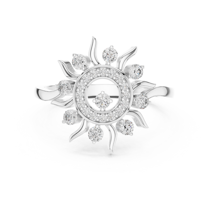 Celestial Lab Grown Diamond Sun Halo Ring