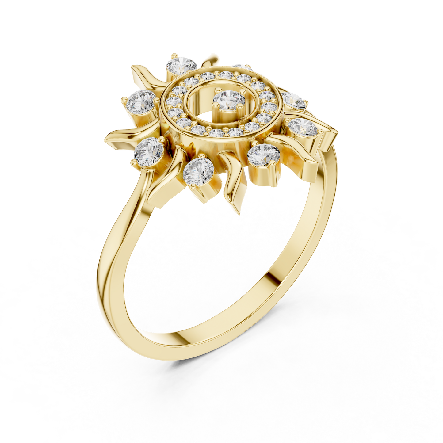 Celestial Lab Grown Diamond Sun Halo Ring