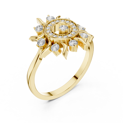 Celestial Lab Grown Diamond Sun Halo Ring