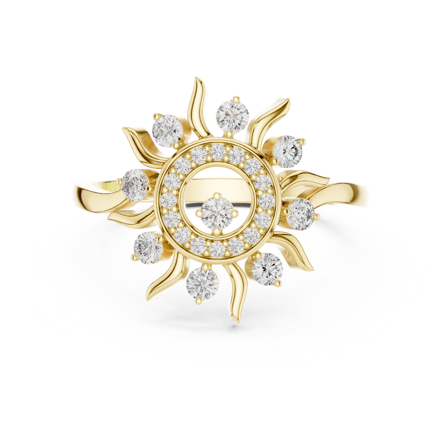 Celestial Lab Grown Diamond Sun Halo Ring
