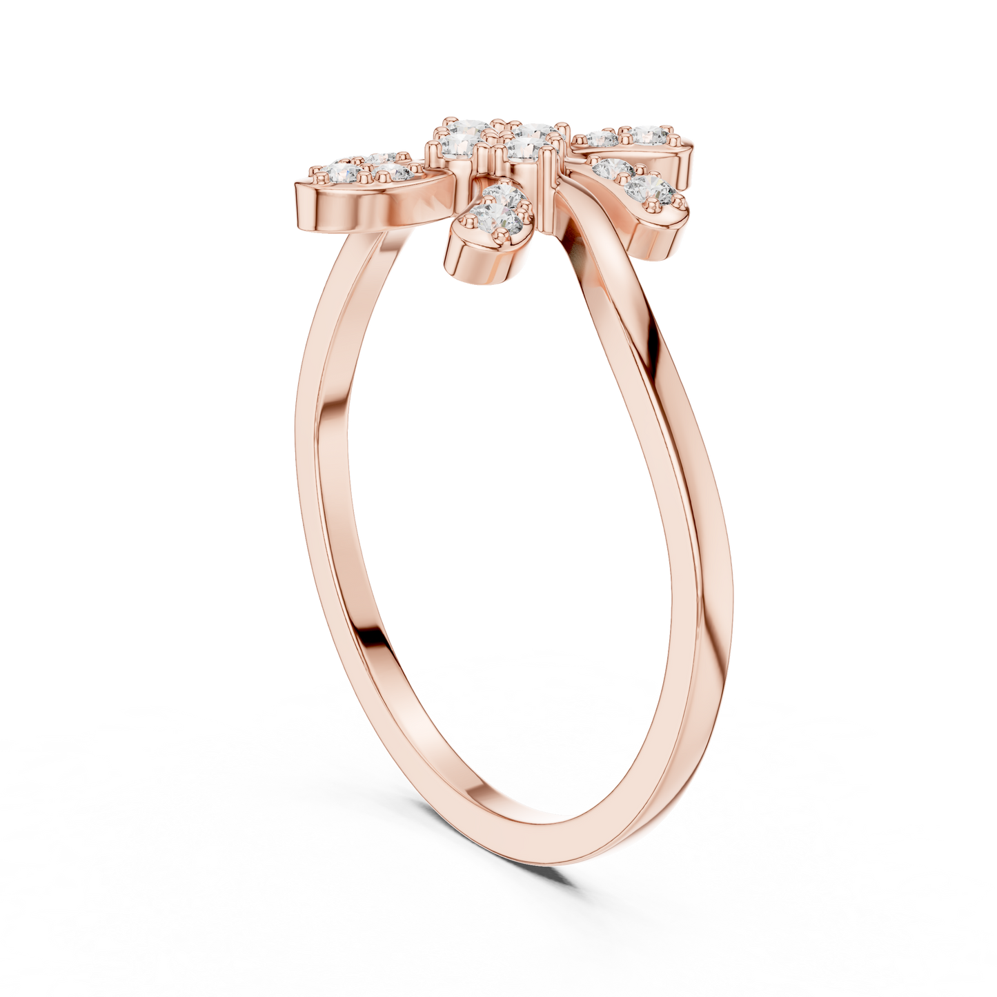 Round Lab Grown Diamond Jasmine Blossom Ring