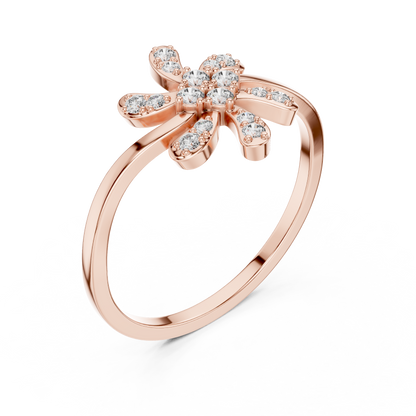 Round Lab Grown Diamond Jasmine Blossom Ring