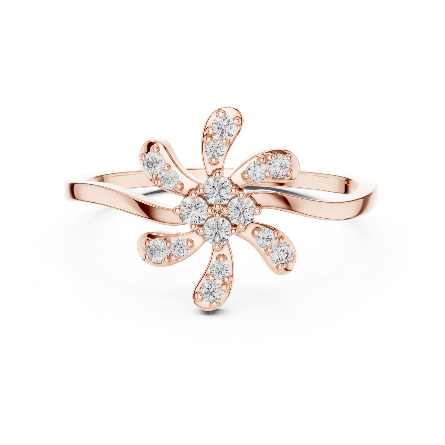 Round Lab Grown Diamond Jasmine Blossom Ring