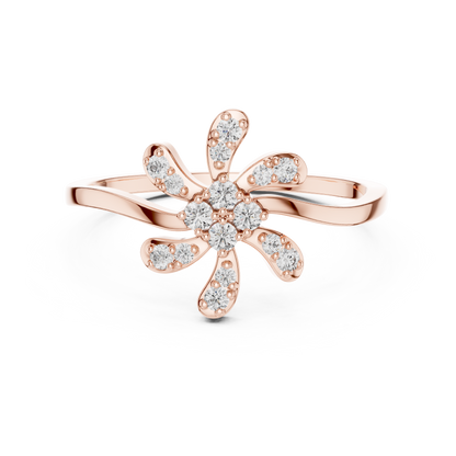 Round Lab Grown Diamond Jasmine Blossom Ring