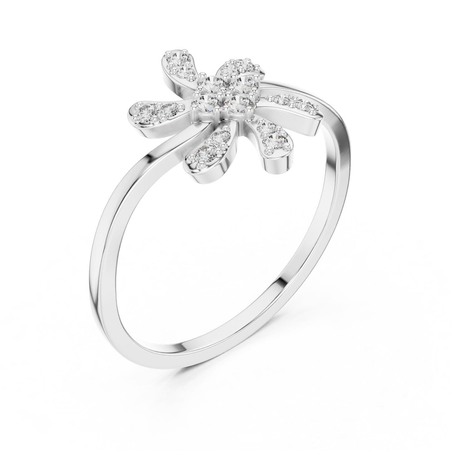 Round Lab Grown Diamond Jasmine Blossom Ring