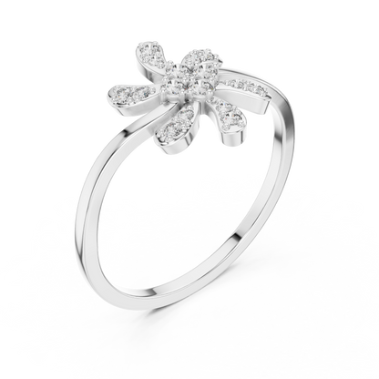 Round Lab Grown Diamond Jasmine Blossom Ring