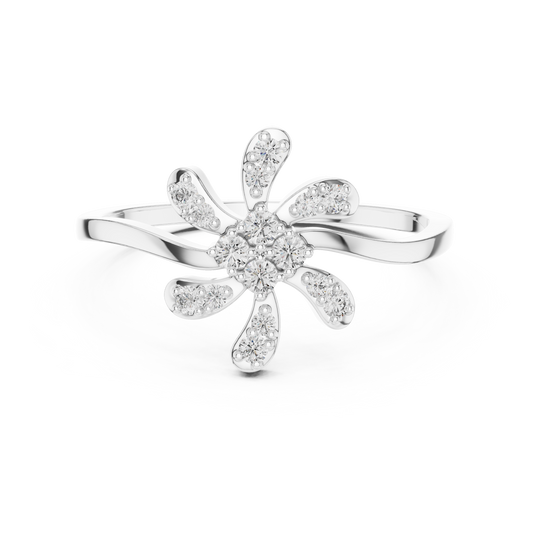 Round Lab Grown Diamond Jasmine Blossom Ring