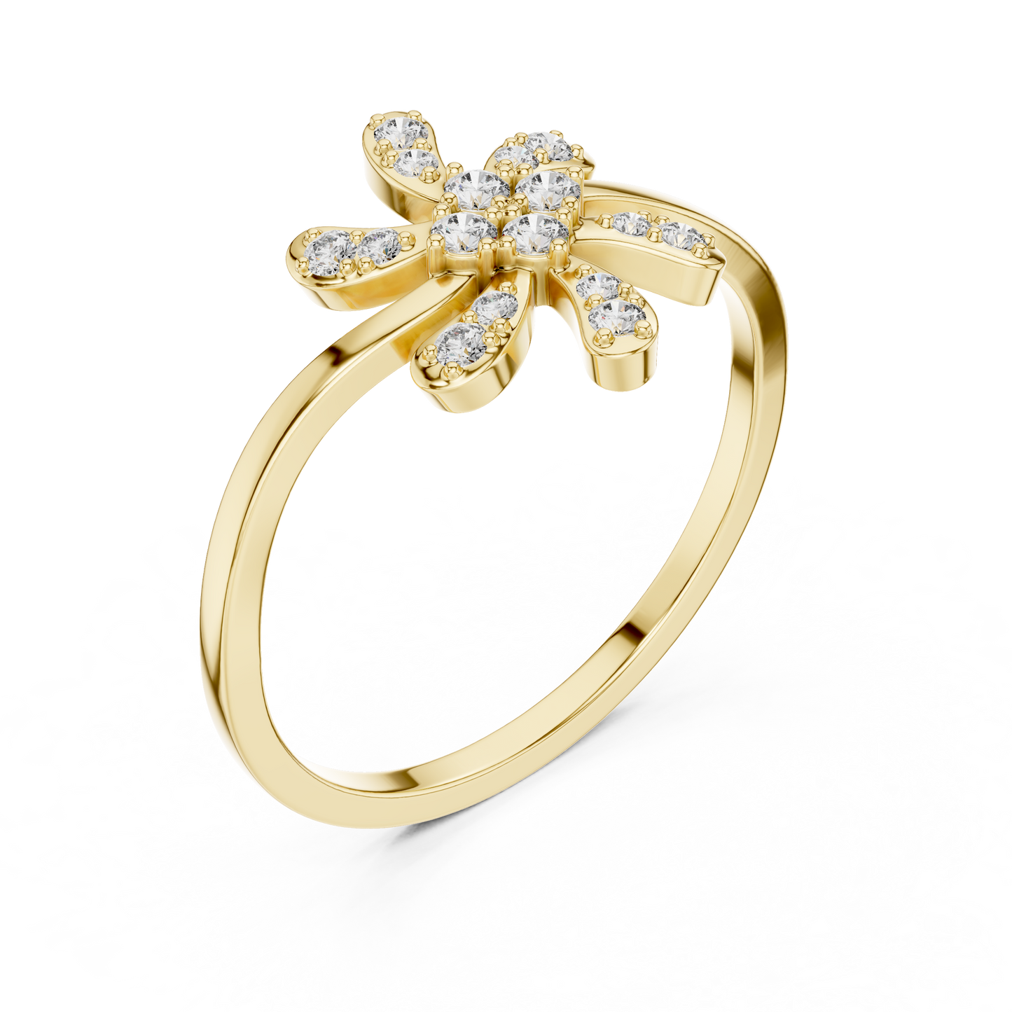 Round Lab Grown Diamond Jasmine Blossom Ring