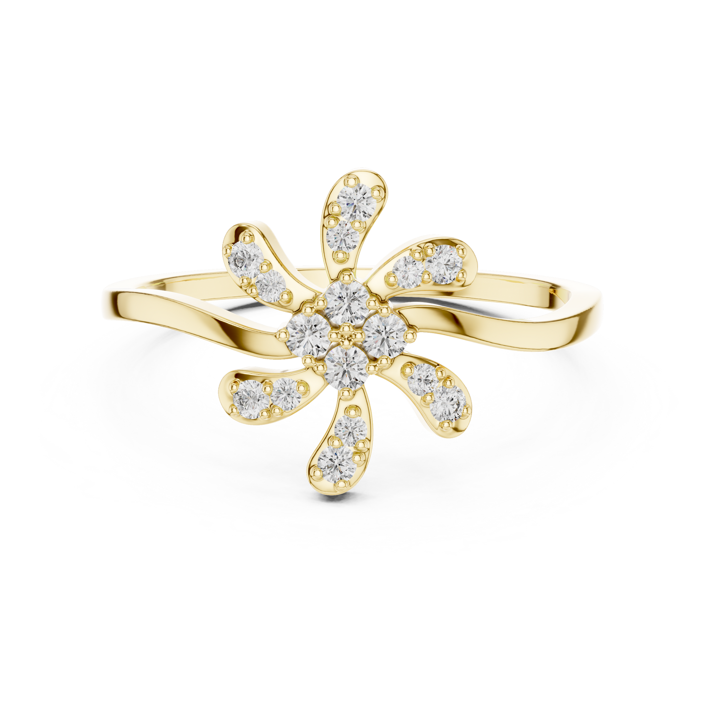 Round Lab Grown Diamond Jasmine Blossom Ring