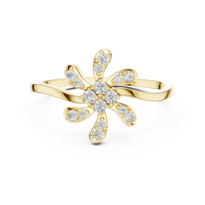 Round Lab Grown Diamond Jasmine Blossom Ring