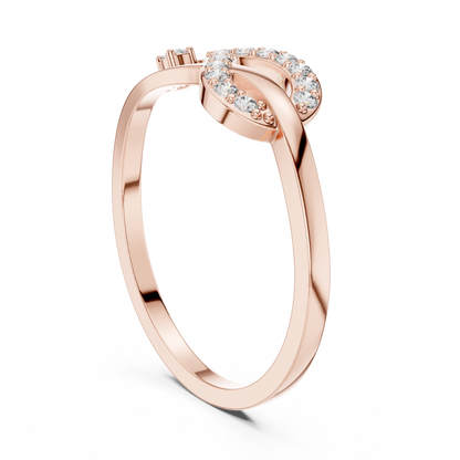 Infinity Swirl Lab Grown Diamond Ring in Rose Gold