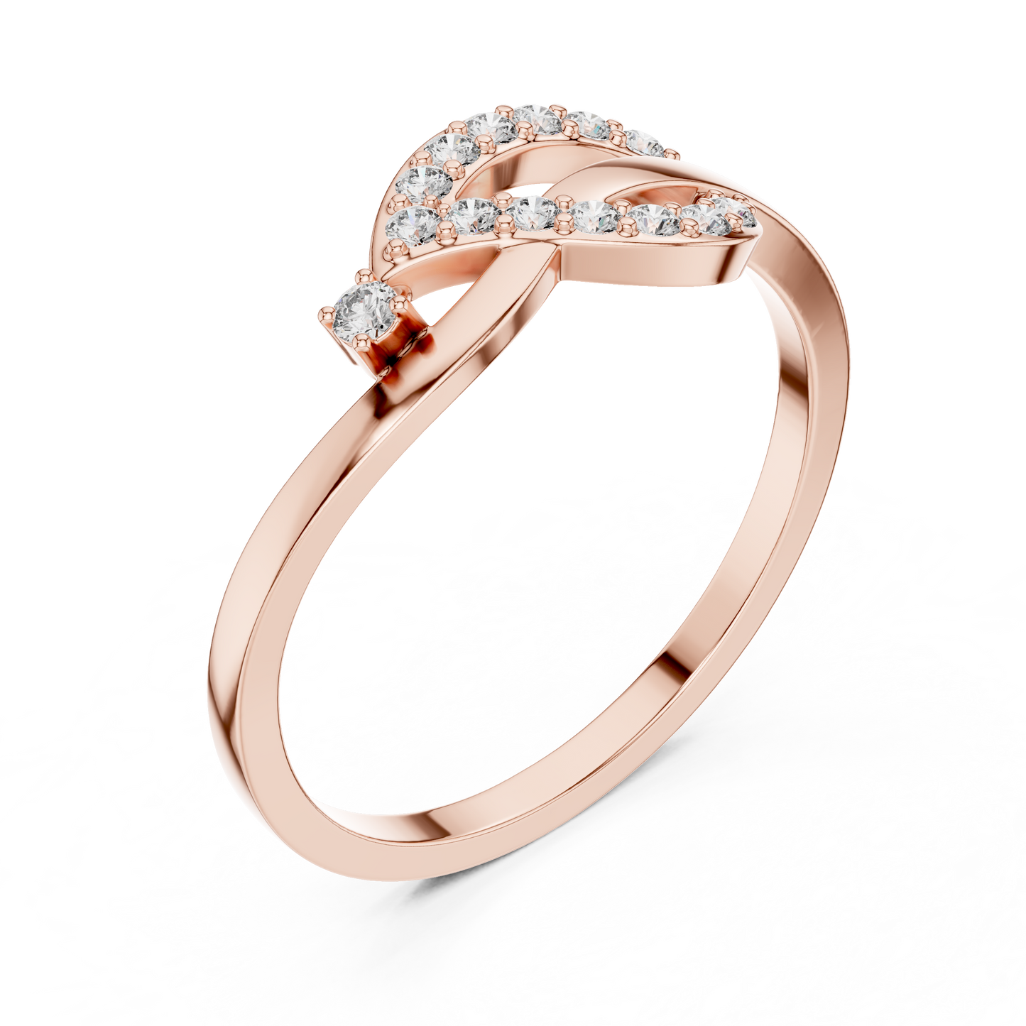 Infinity Swirl Lab Grown Diamond Ring in Rose Gold