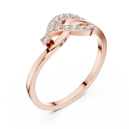 Infinity Swirl Lab Grown Diamond Ring in Rose Gold