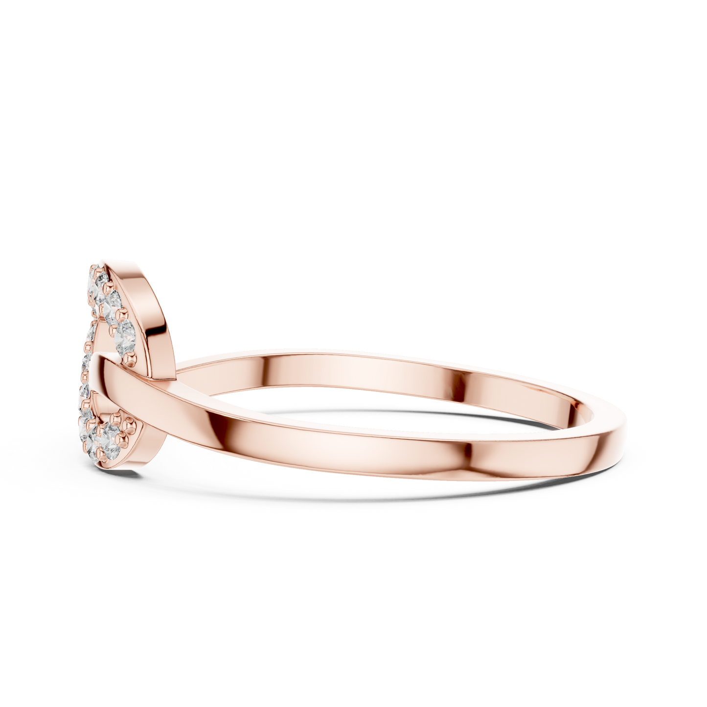 Infinity Swirl Lab Grown Diamond Ring in Rose Gold
