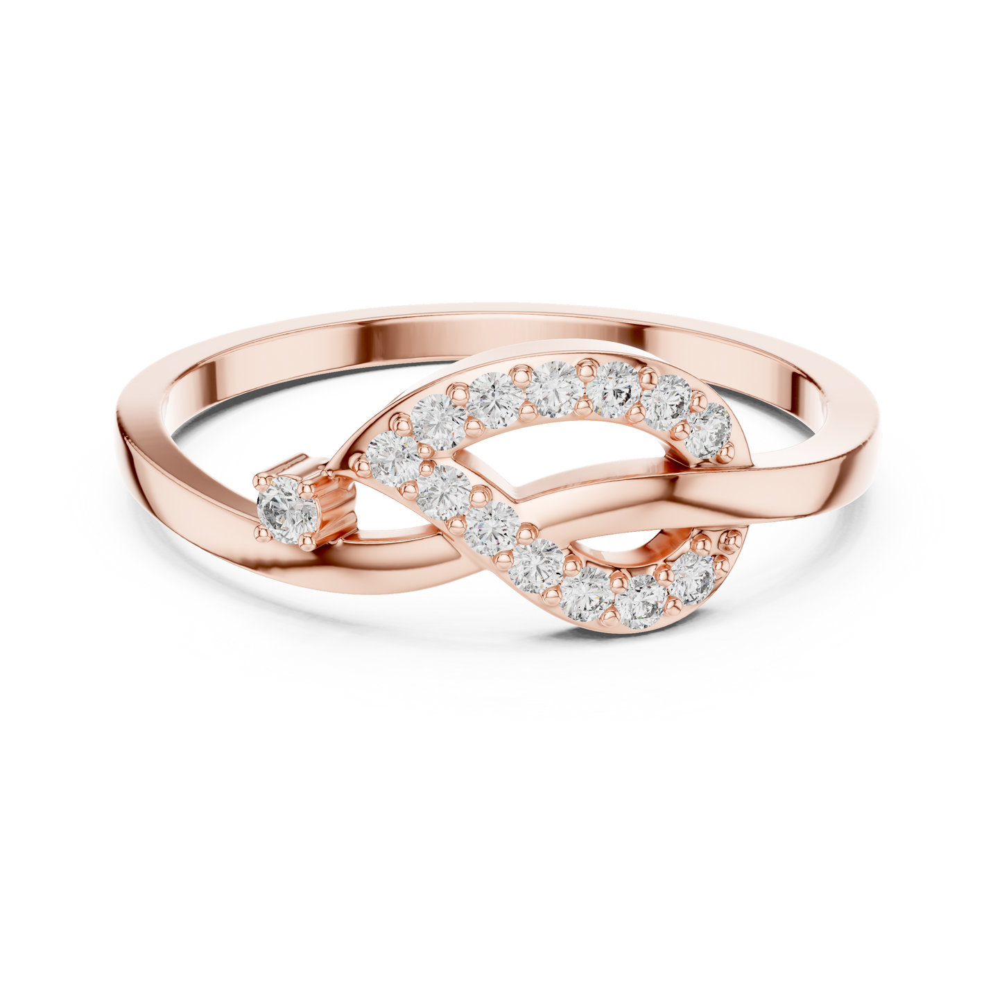 Infinity Swirl Lab Grown Diamond Ring in Rose Gold