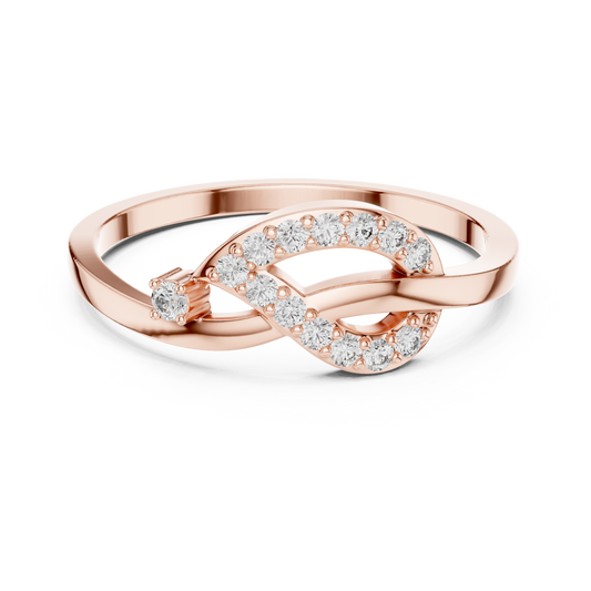 Infinity Swirl Lab Grown Diamond Ring in Rose Gold