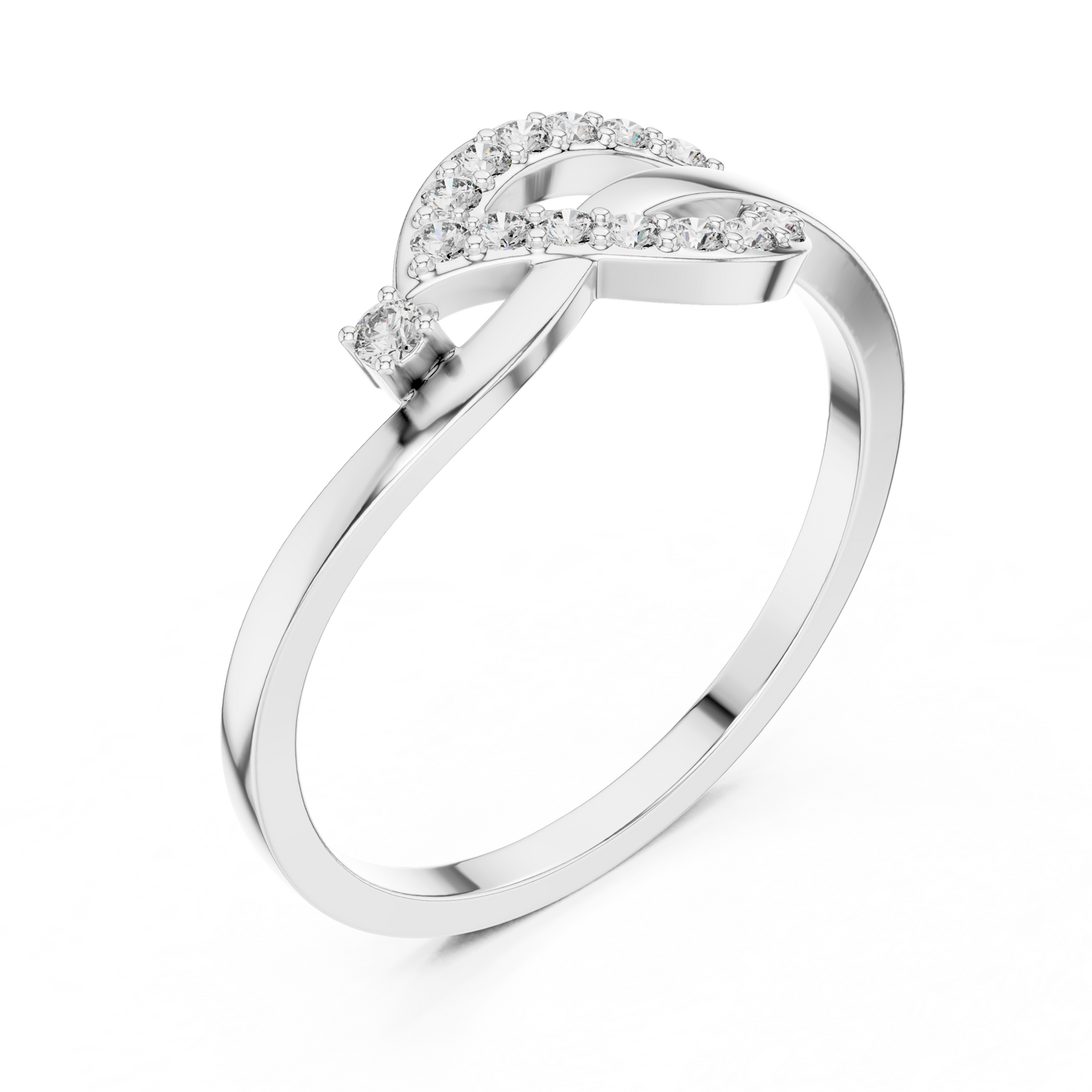 Infinity Swirl Lab Grown Diamond Ring in Rose Gold