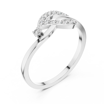 Infinity Swirl Lab Grown Diamond Ring in Rose Gold