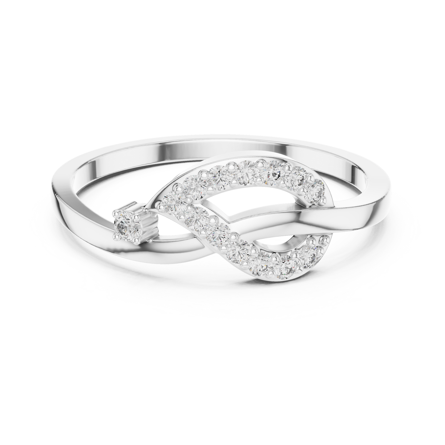 Infinity Swirl Lab Grown Diamond Ring in Rose Gold