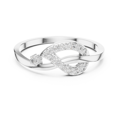 Infinity Swirl Lab Grown Diamond Ring in Rose Gold