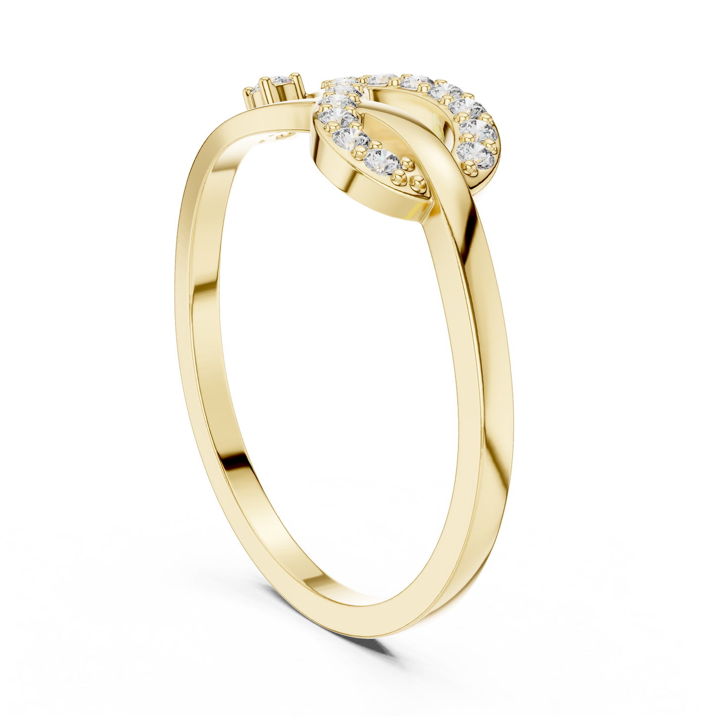 Infinity Swirl Lab Grown Diamond Ring in Rose Gold