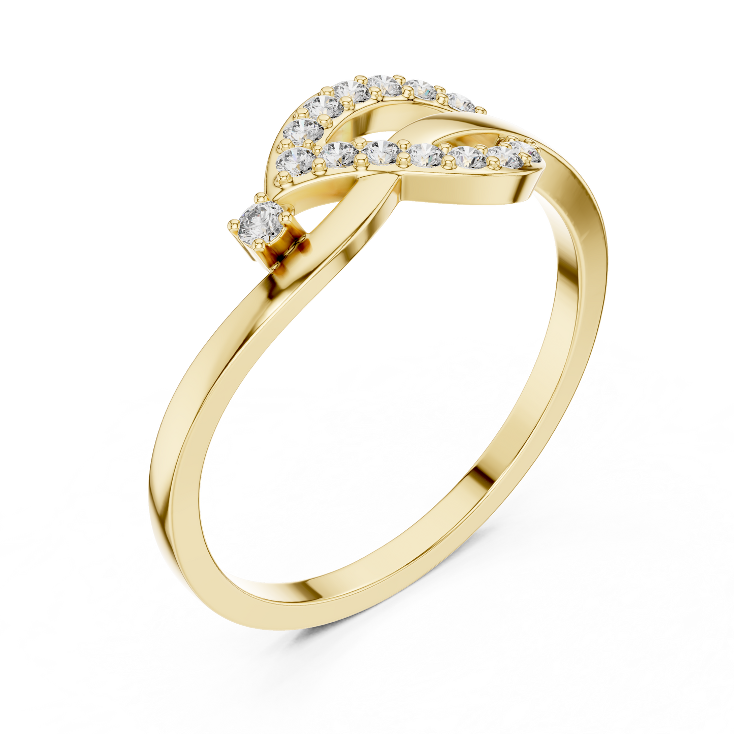 Infinity Swirl Lab Grown Diamond Ring in Rose Gold