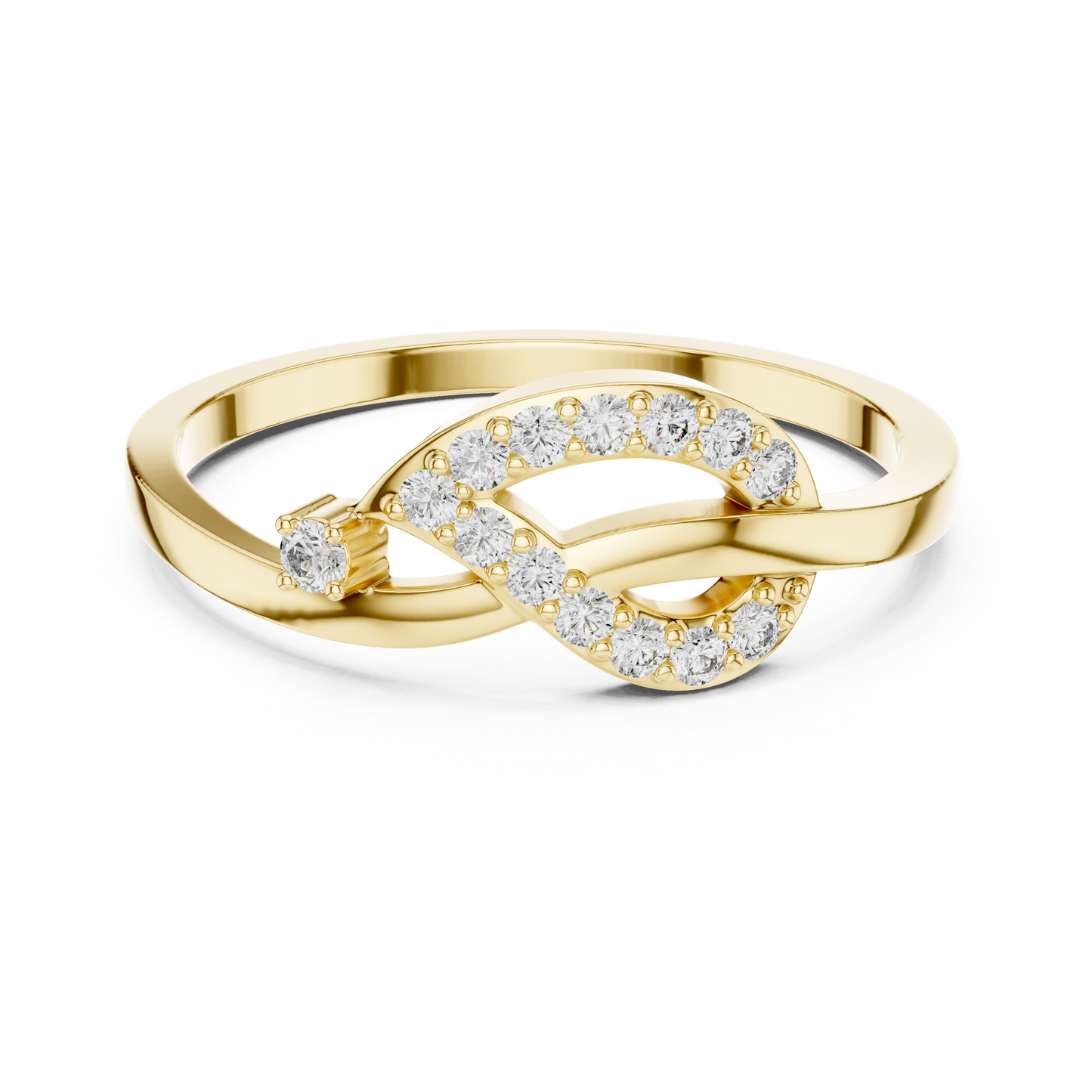 Infinity Swirl Lab Grown Diamond Ring in Rose Gold