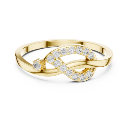 Infinity Swirl Lab Grown Diamond Ring in Rose Gold