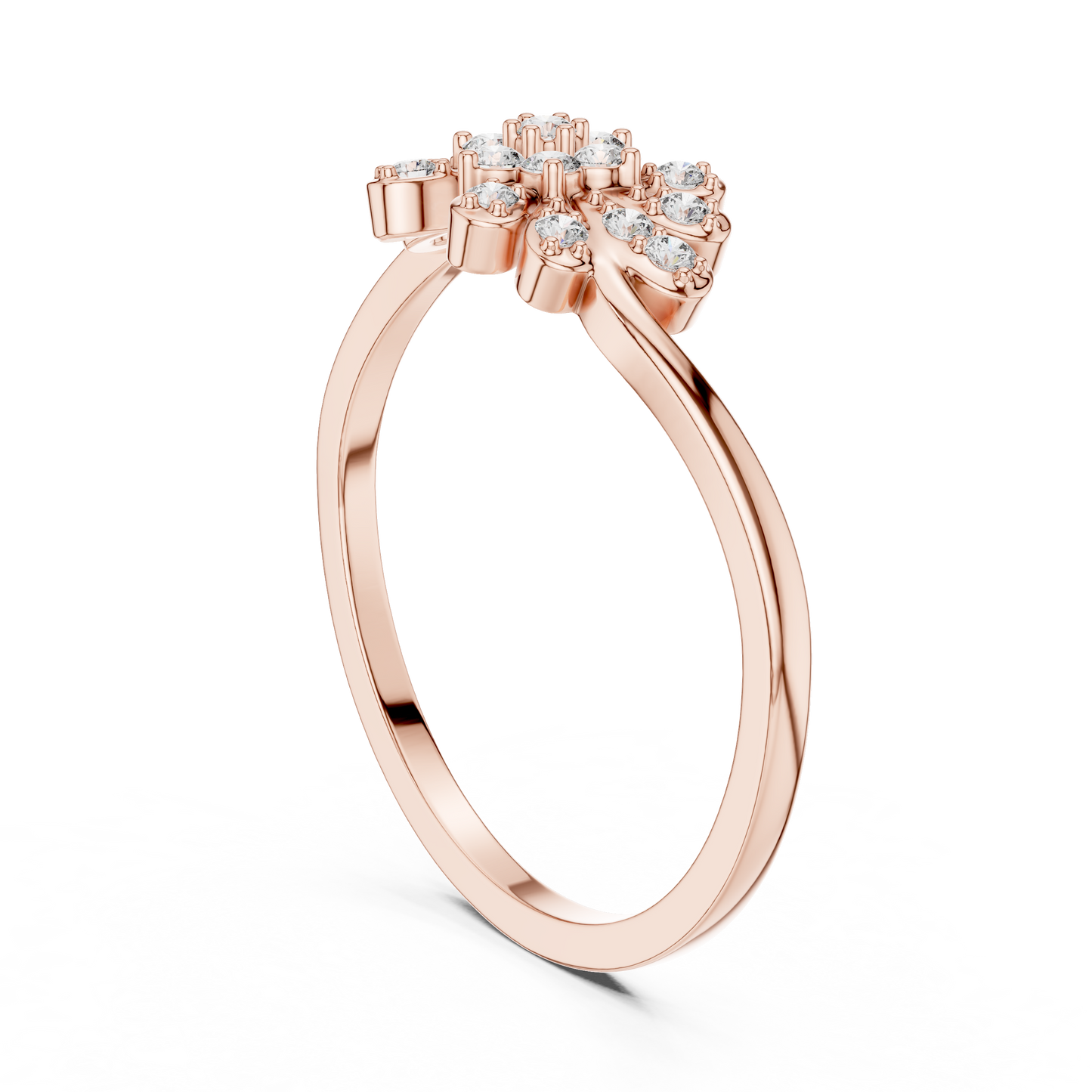 Dainty Nature Inspired Lab Grown Diamond Bypass Ring