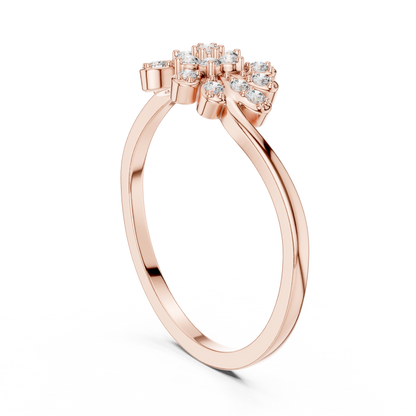 Dainty Nature Inspired Lab Grown Diamond Bypass Ring