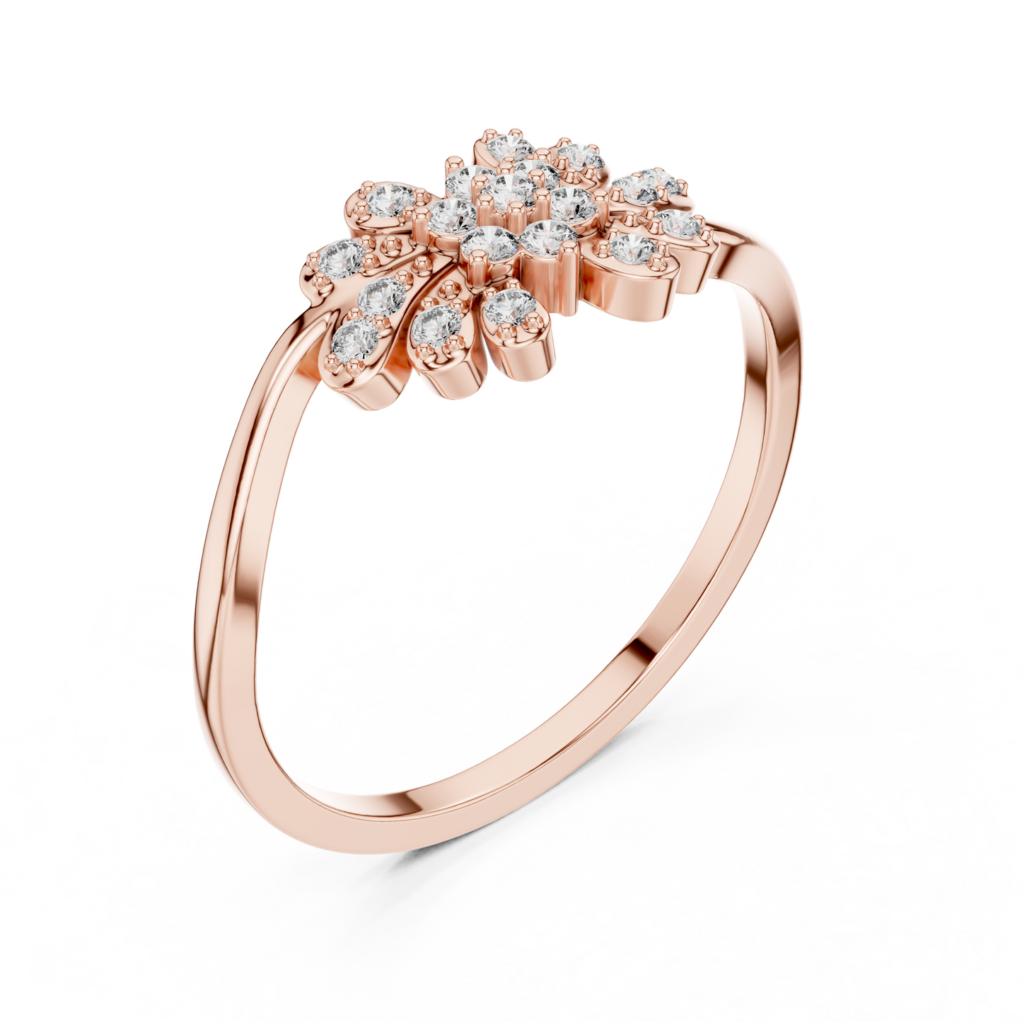 Dainty Nature Inspired Lab Grown Diamond Bypass Ring