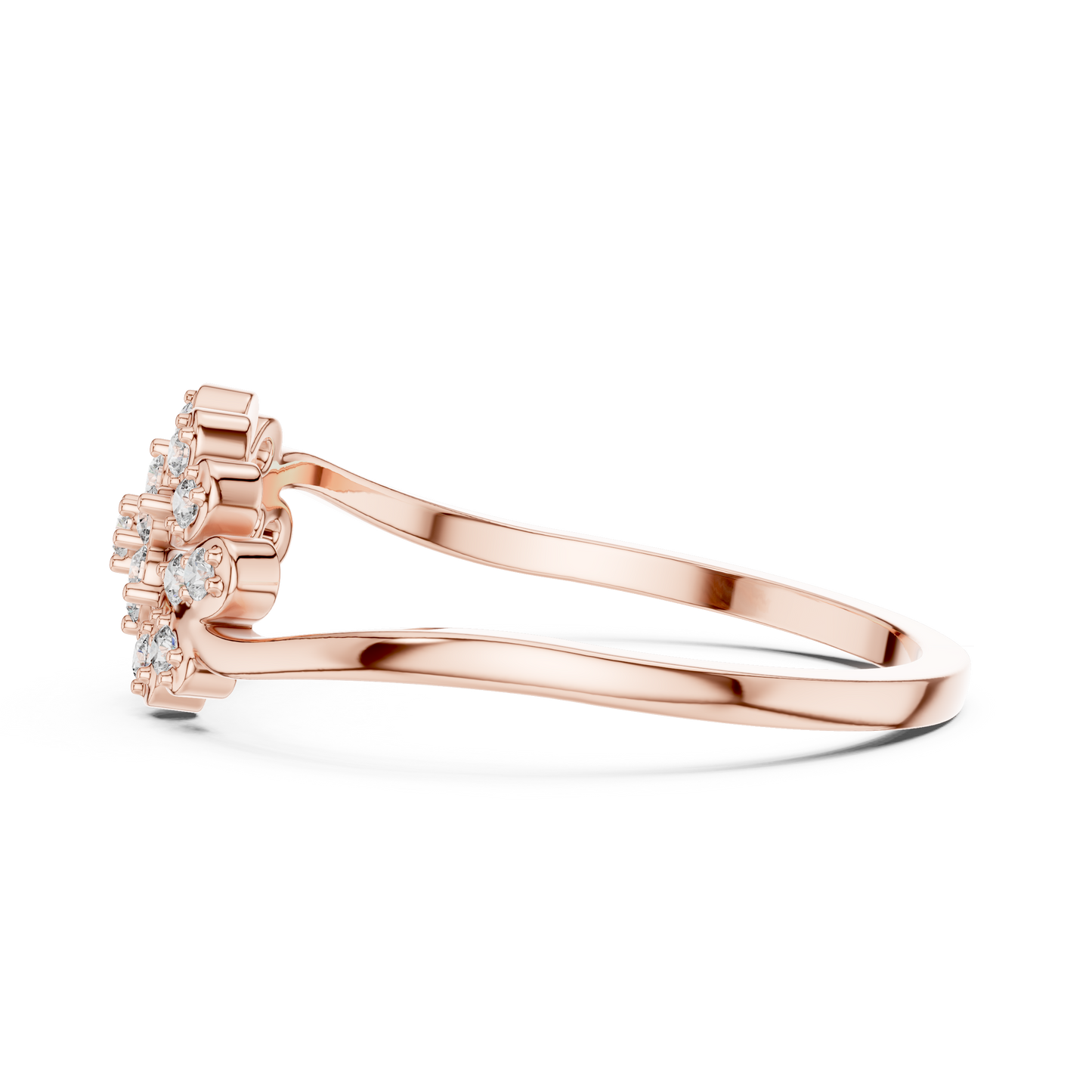 Dainty Nature Inspired Lab Grown Diamond Bypass Ring