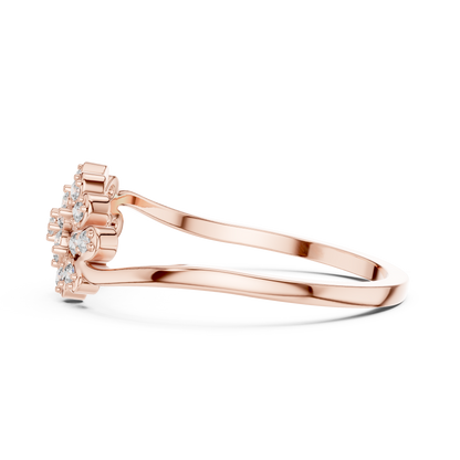 Dainty Nature Inspired Lab Grown Diamond Bypass Ring