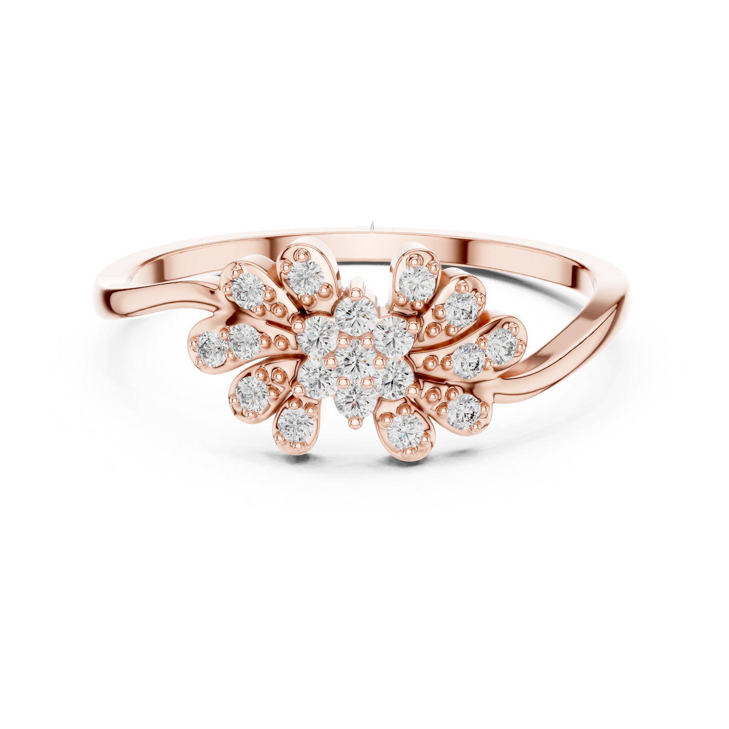 Dainty Nature Inspired Lab Grown Diamond Bypass Ring