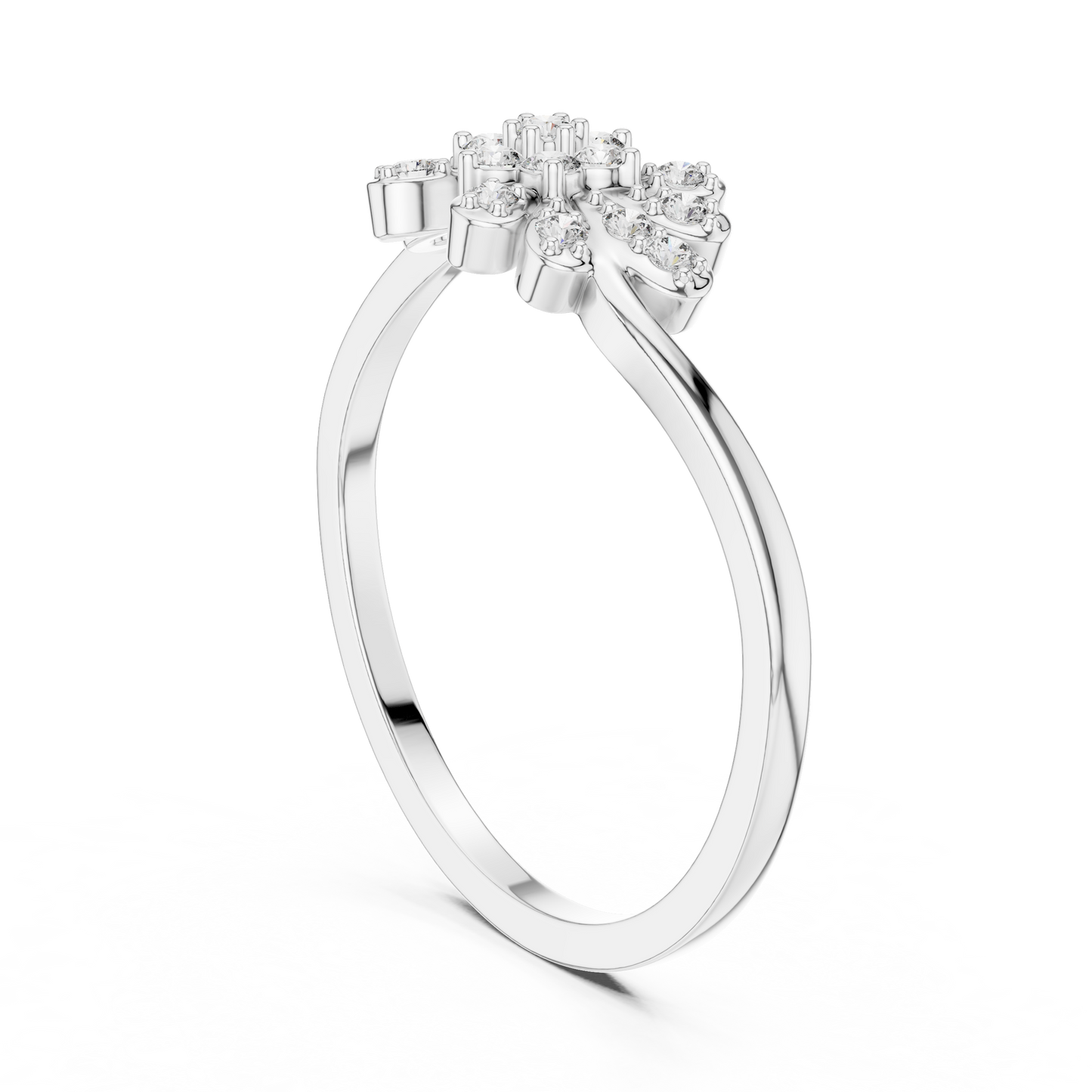Dainty Nature Inspired Lab Grown Diamond Bypass Ring