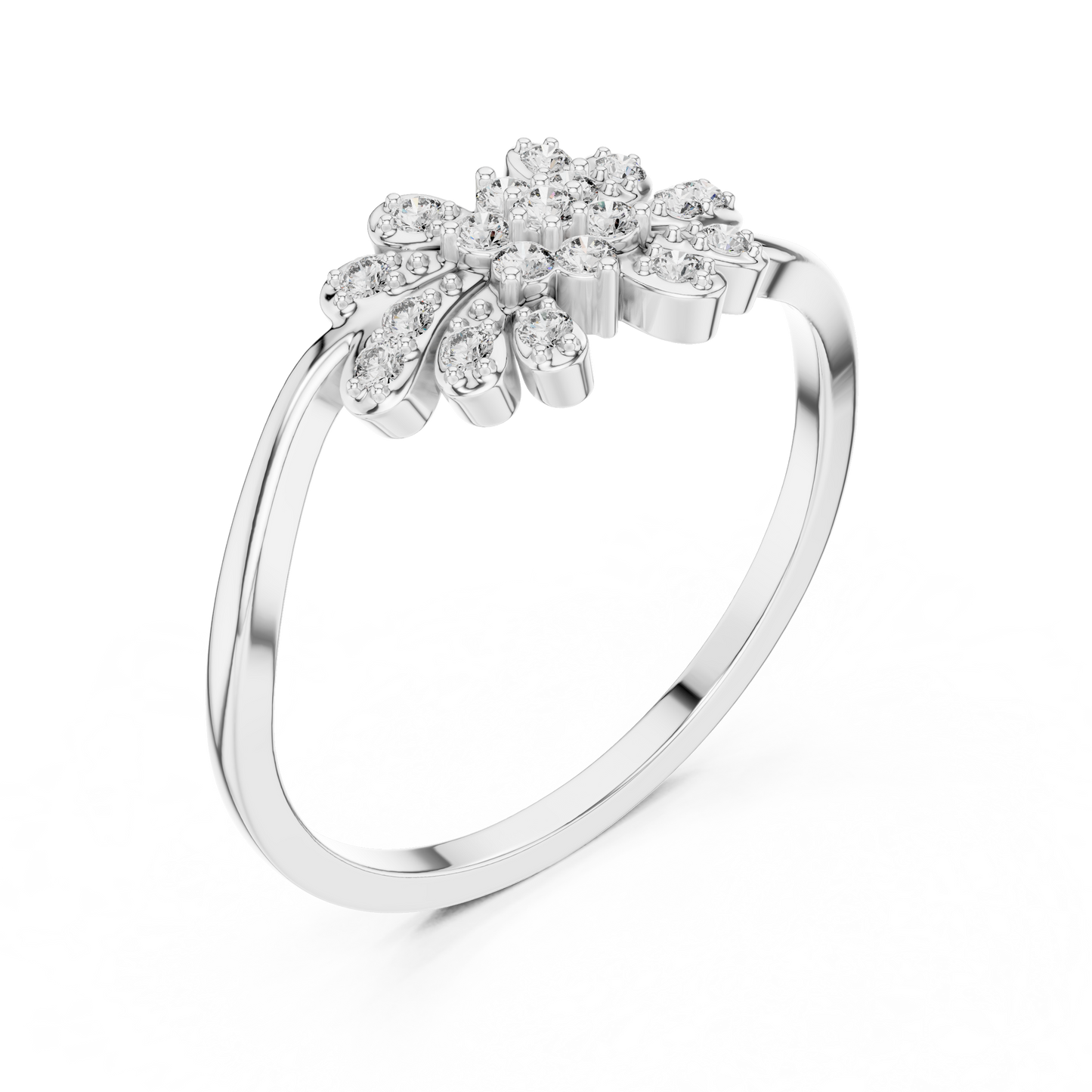 Dainty Nature Inspired Lab Grown Diamond Bypass Ring