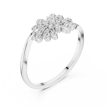 Dainty Nature Inspired Lab Grown Diamond Bypass Ring